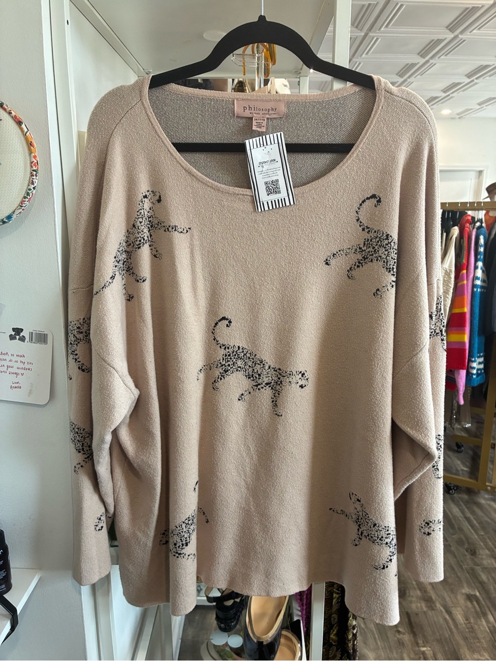 Philosophy cream leopard sweater